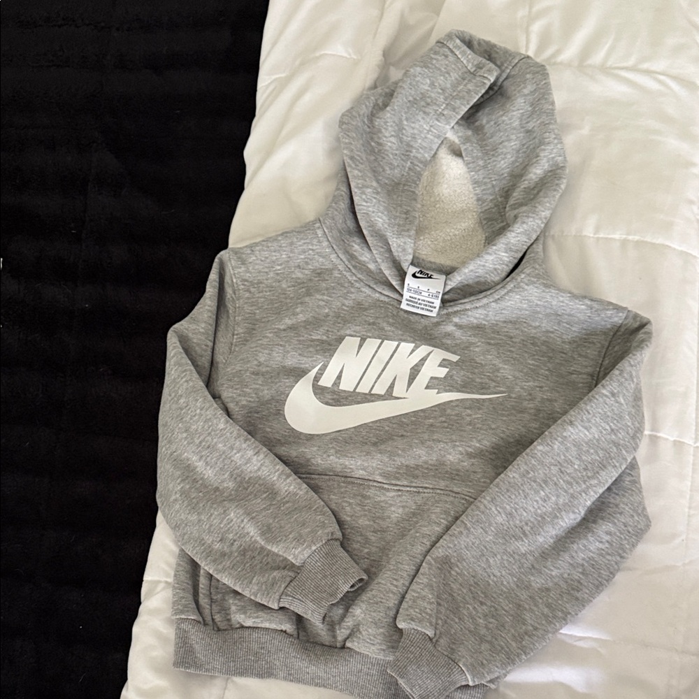 Nike Gray Pullover Hoodie with White Swoosh